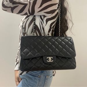 100% Authentic Chanel Jumbo Single Flap Shoulder Bag